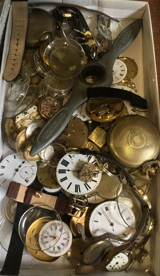 Quantity of pocket watches, movements etc